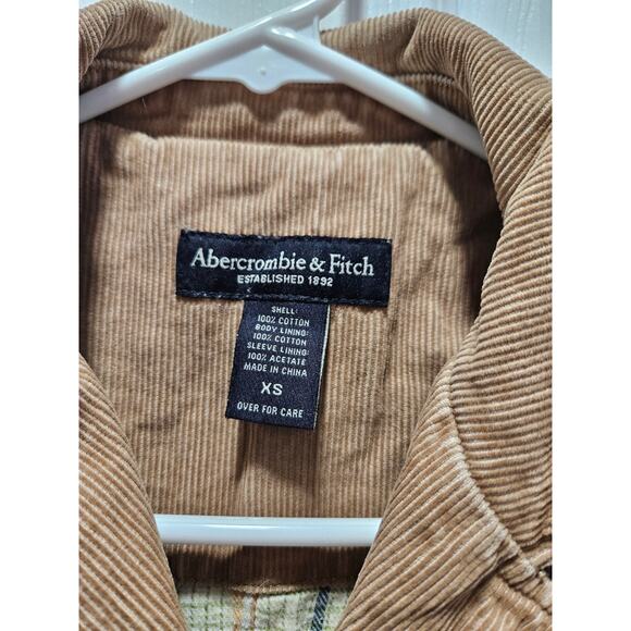 Vintage Abercrombie & Fitch Corduroy Tan Double Breasted Jacket Coat Size XS - Picture 2 of 9